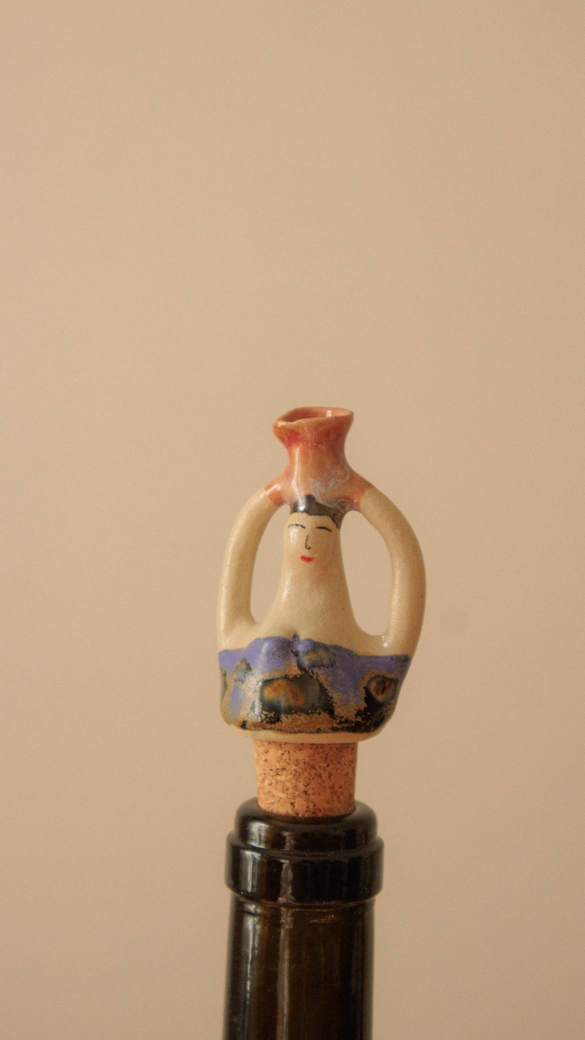 Decorative Ceramic Wine Stopper - Tortoise Lilac