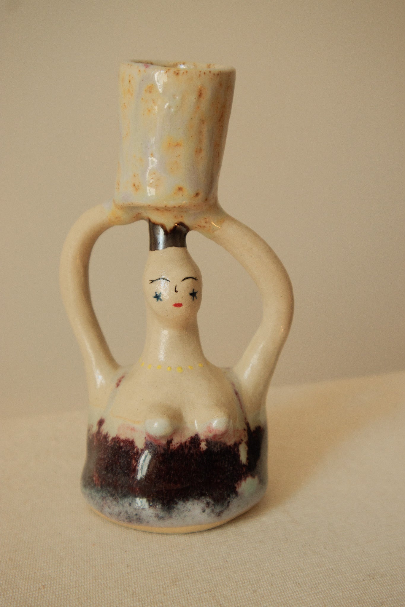 Handmade Ceramic Candle Holder - Summer Night