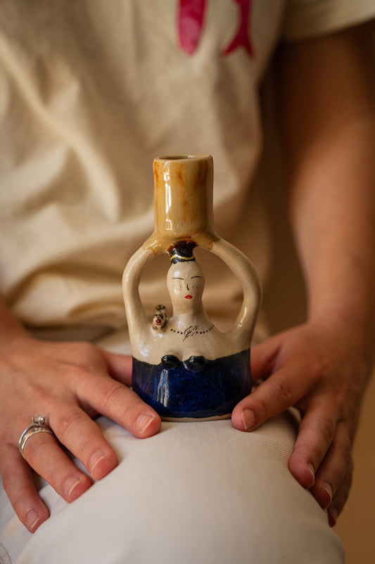 Handmade Сeramic Candle Holder - The Song Bird
