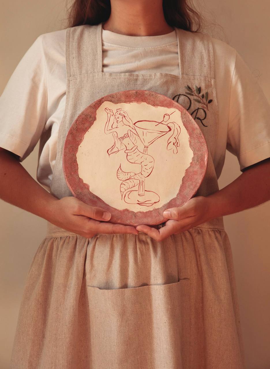 Mermaid Art Plate — Hand-Painted Ceramic