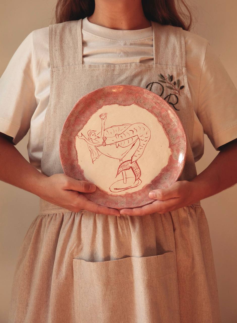 Mermaid Art Plate — Hand-Painted Ceramic