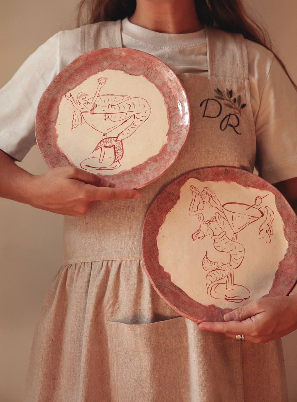 Mermaid Art Plate — Hand-Painted Ceramic