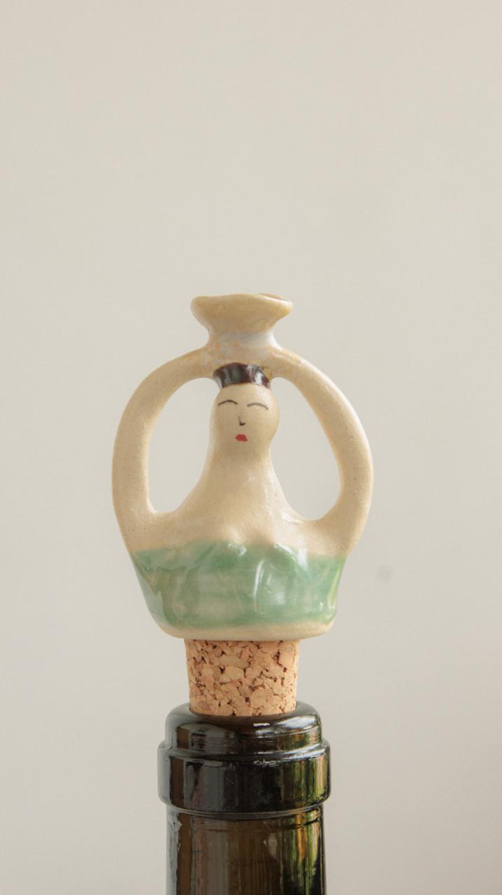 Decorative Ceramic Wine Stopper - Maldive Woman