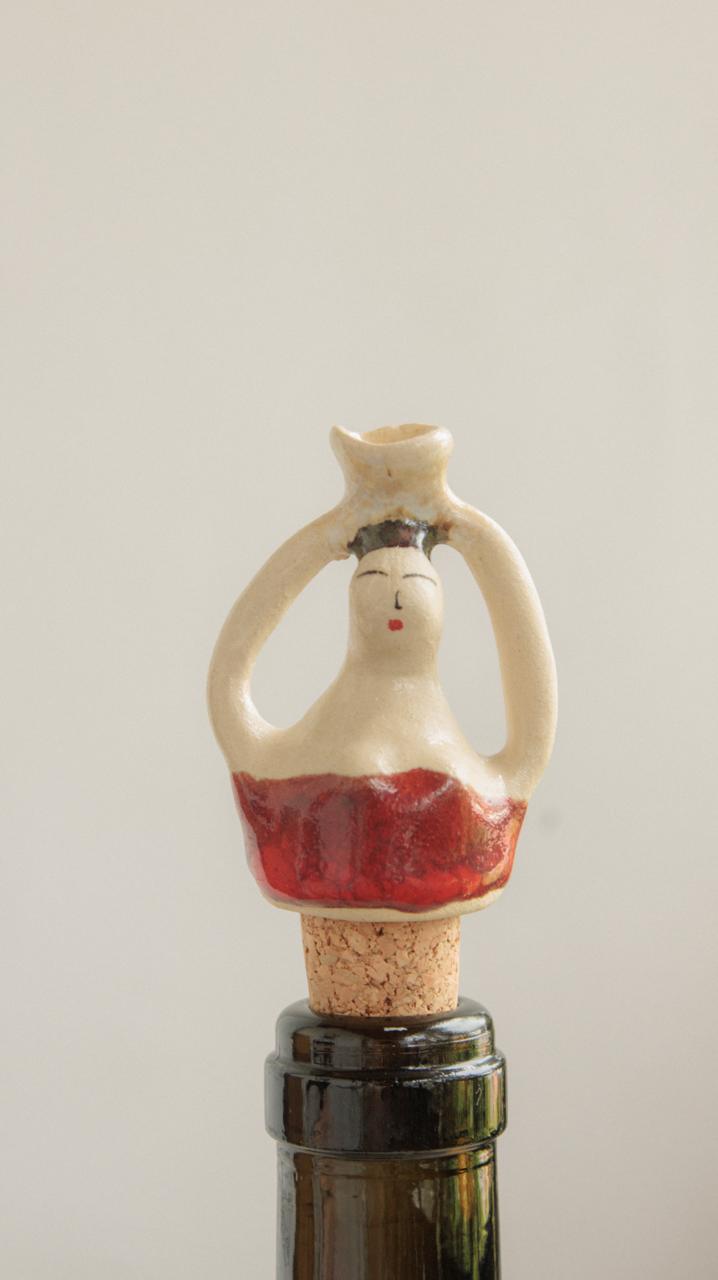 Decorative Ceramic Wine Stopper - Ruby Woman