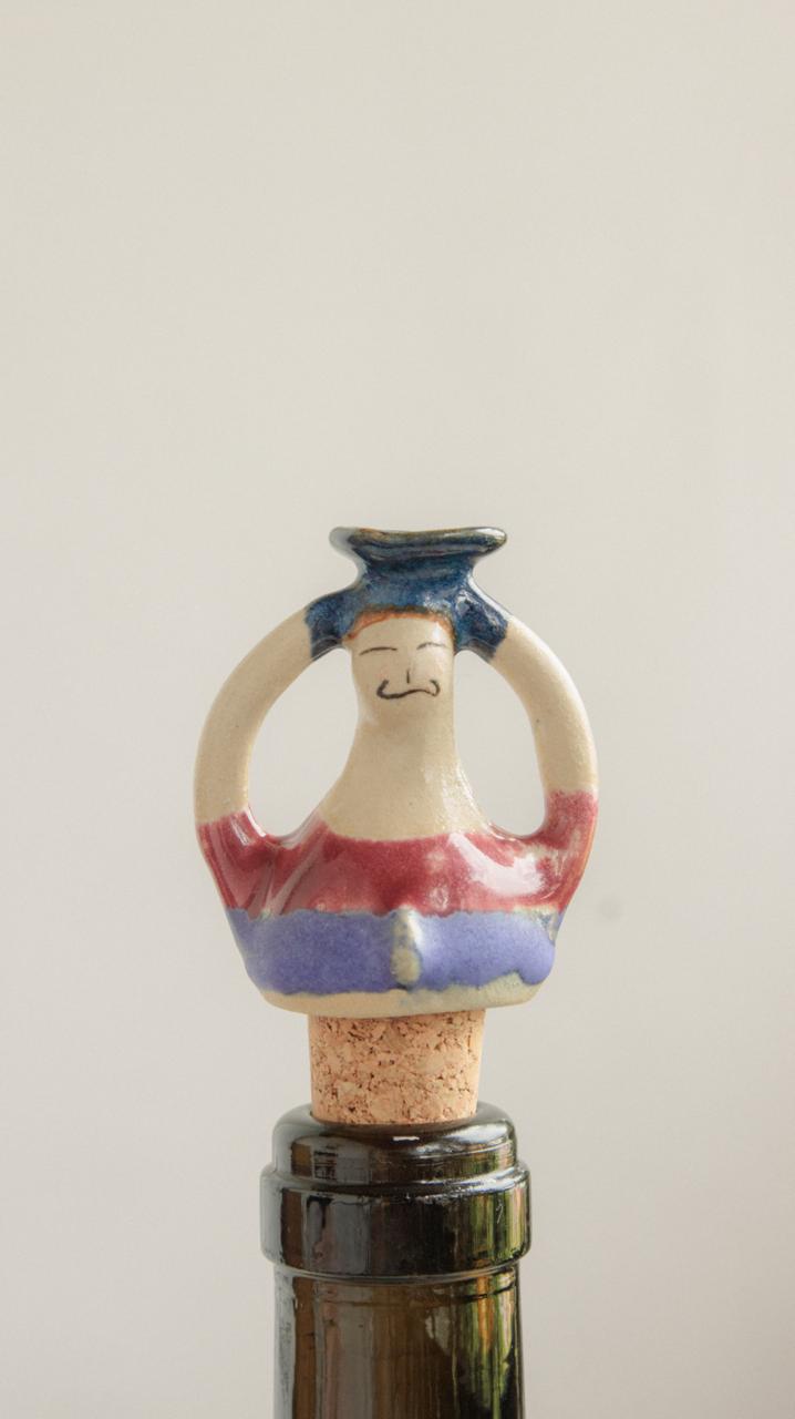 Decorative Ceramic Wine Stopper - Scarlet Shirt Gentleman