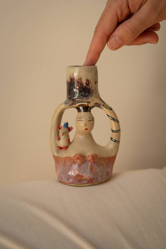 Handmade Сeramic Candle Holder - The Gentle Mouse